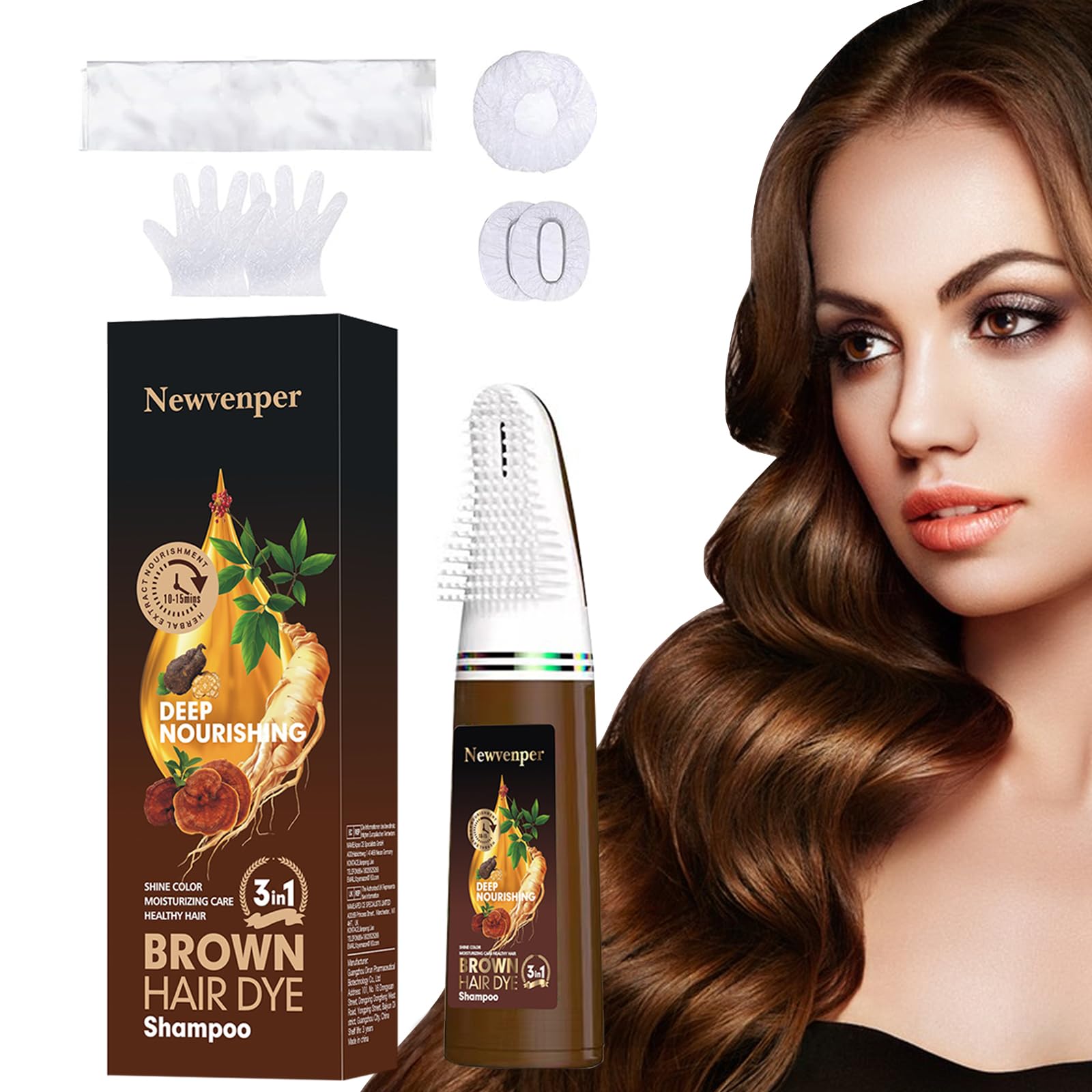 Brown Hair comb Dye Shampoo Long-lasting Hair Color Shampoo